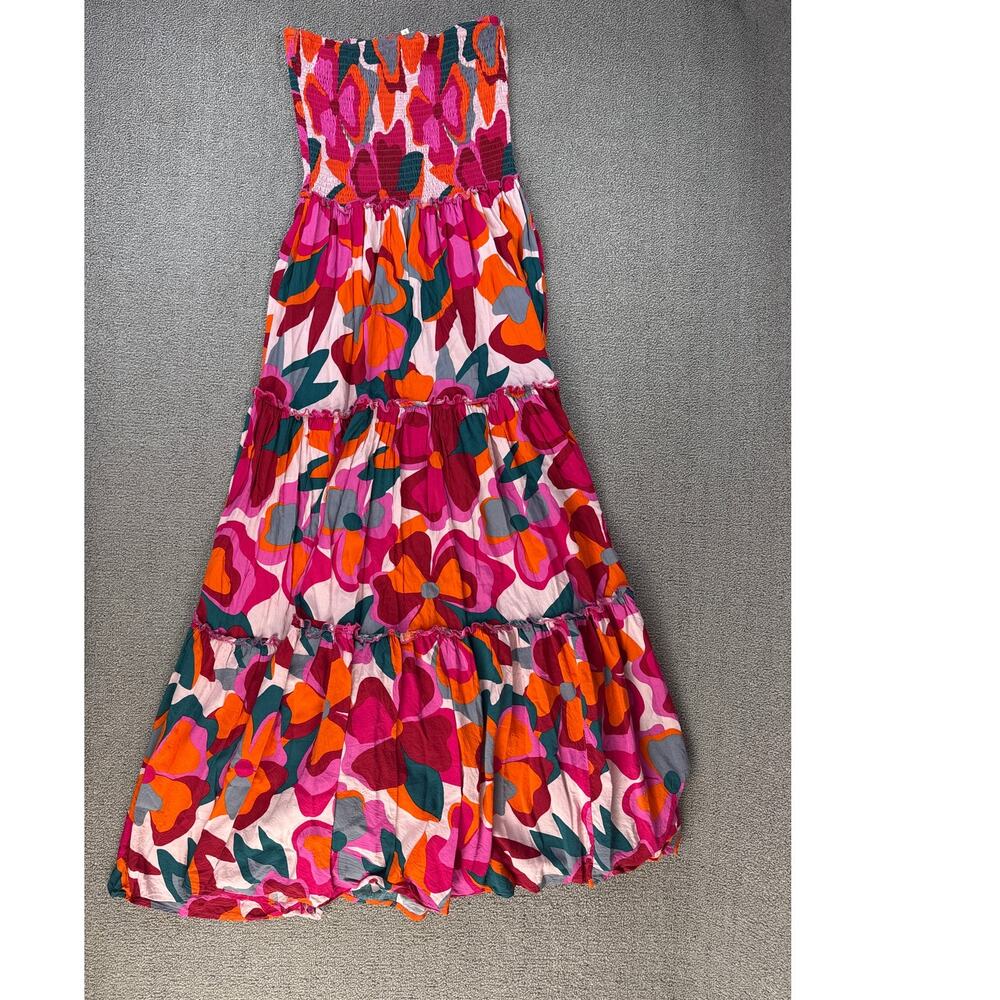Anthropologie Abel the Label Strapless Maxi Dress Tiered Smocked Multi Large - Picture 4 of 9